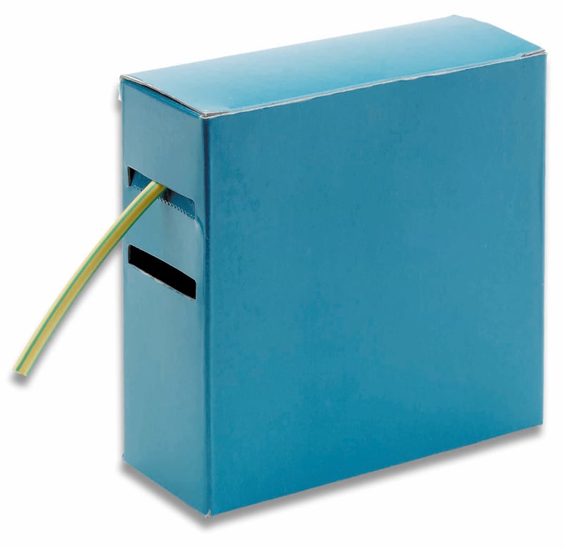 Krimpkous 2:1 Groen/Geel, 2,5mm - 1mm, lengte 15m