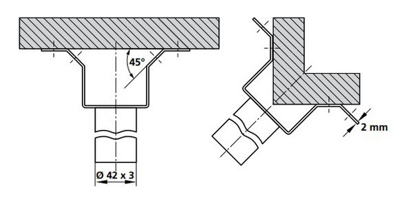 Universele muursteun voor verl.armaturen, KFA, LED, TL, therm.verzinkt