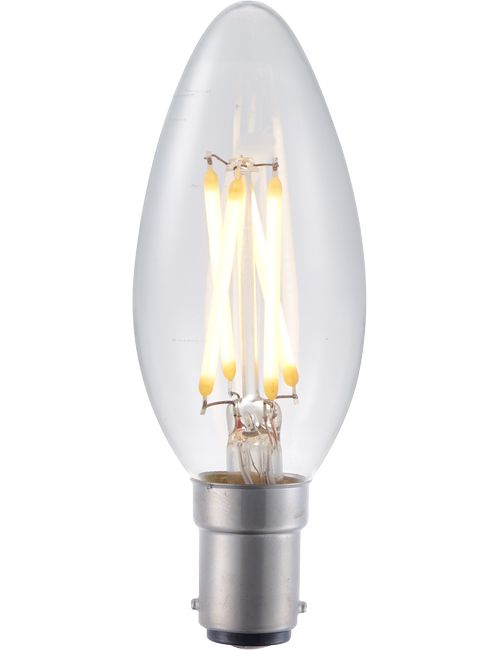 LED Ba15d Fila Candle C35x100 230V 320Lm 4W 925 AC Clear Dim