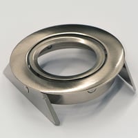 Downlight ring, rond,87(76)mm, geborst. alum. kantelbaar, bladveren