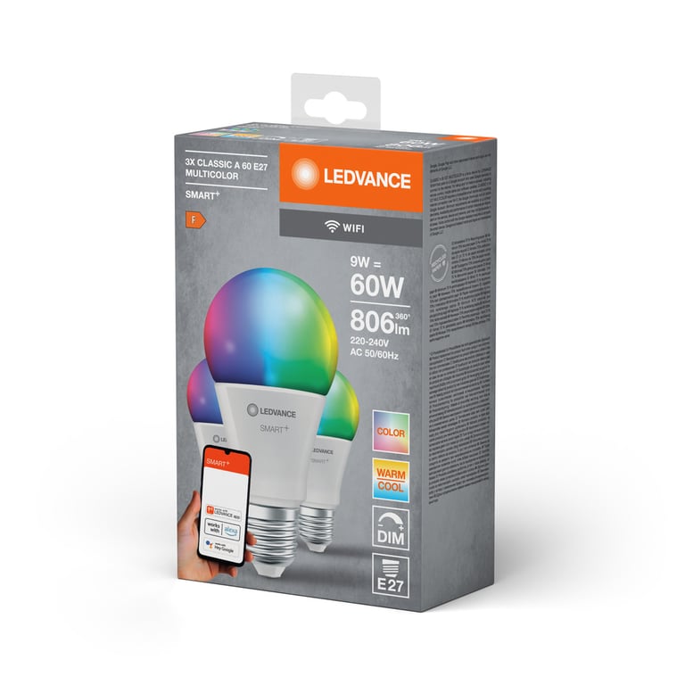 SMART+ WiFi Classic Multicolour 230V RGBW FR E27 TRIPLE PACK