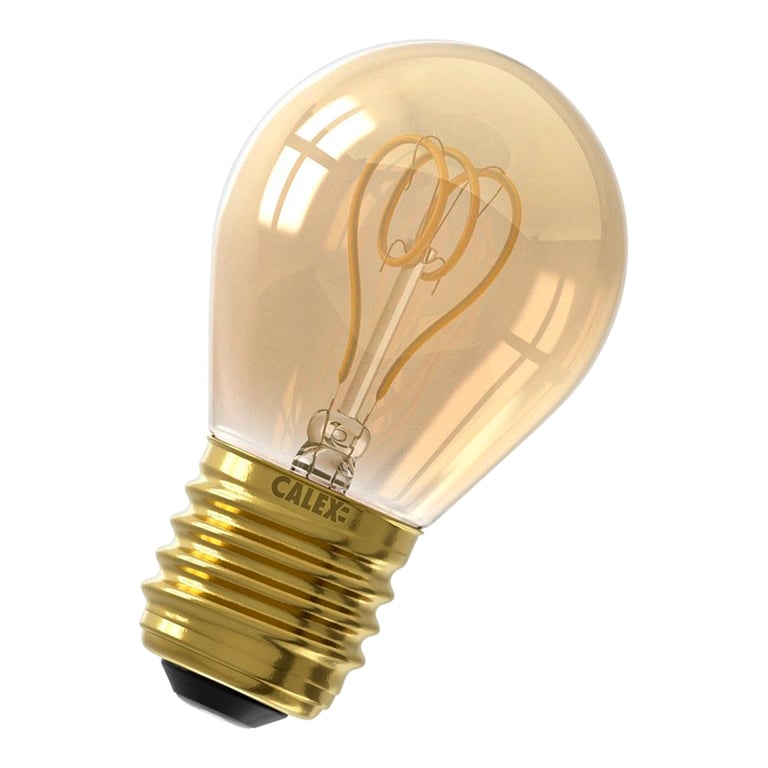 Calex LED Flex Filament Ball lamp P45 220-240V 4W E27 120lm 2100K Gold, dimmable, energy label B