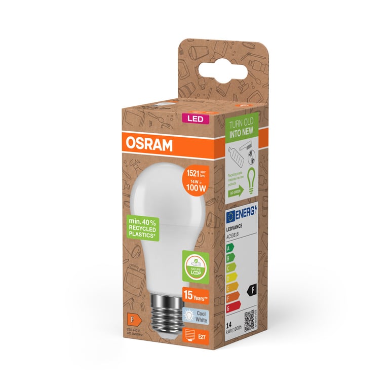 LED PCR LAMPS WITH CLASSIC A 14W 840 Frosted E27