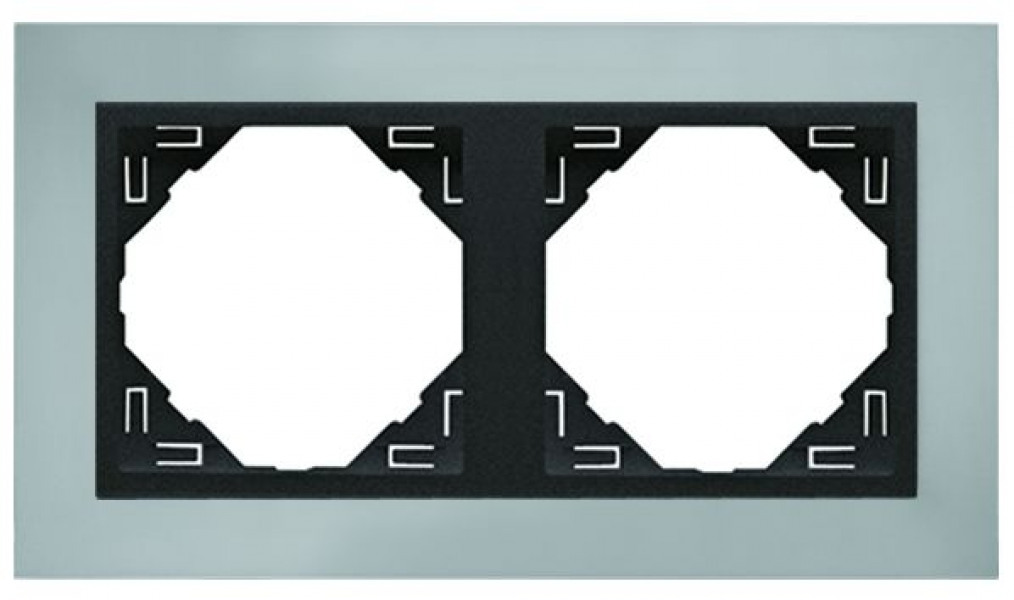 Efapel metallo/metaal afdekr. 2v chroom/grijsl