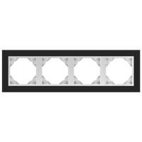 Efapel crystal afdekr. 4v zwart glas/aluminium