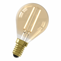 Calex Kogel P45 Goud Straight filament 220-240V 3.5W 250lm 2100K E14 dimbaar met leddimmer 