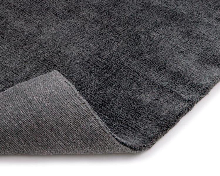 Hoogpolig Glossy Wollen Vloerkleed Viveke Dark Grey