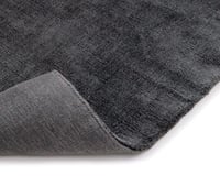 Hoogpolig Glossy Wollen Vloerkleed Viveke Dark Grey