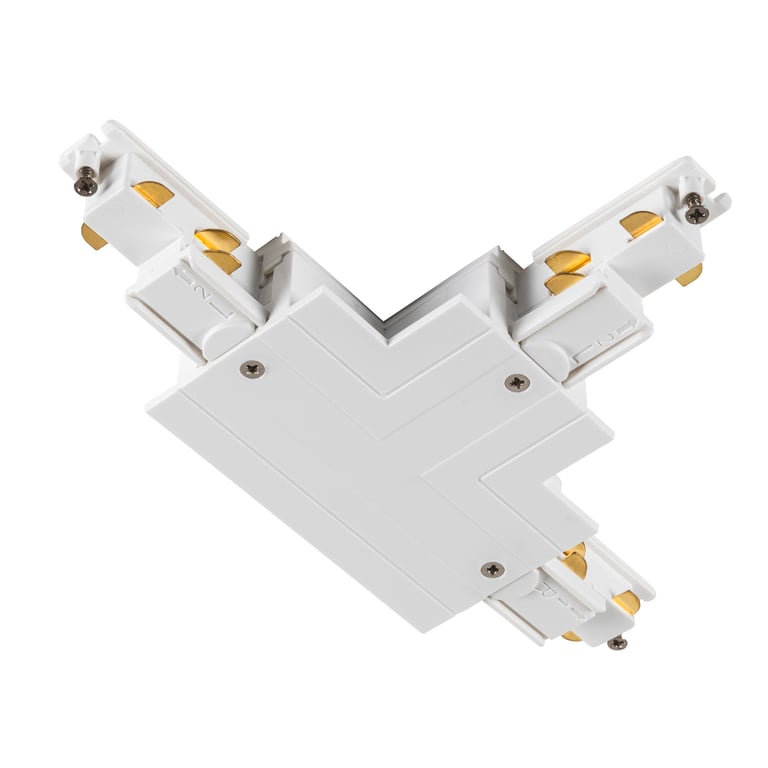 T-verbinder, voor S-TRACK 3-fase-inbouwrail, aarde binnen links, wit,