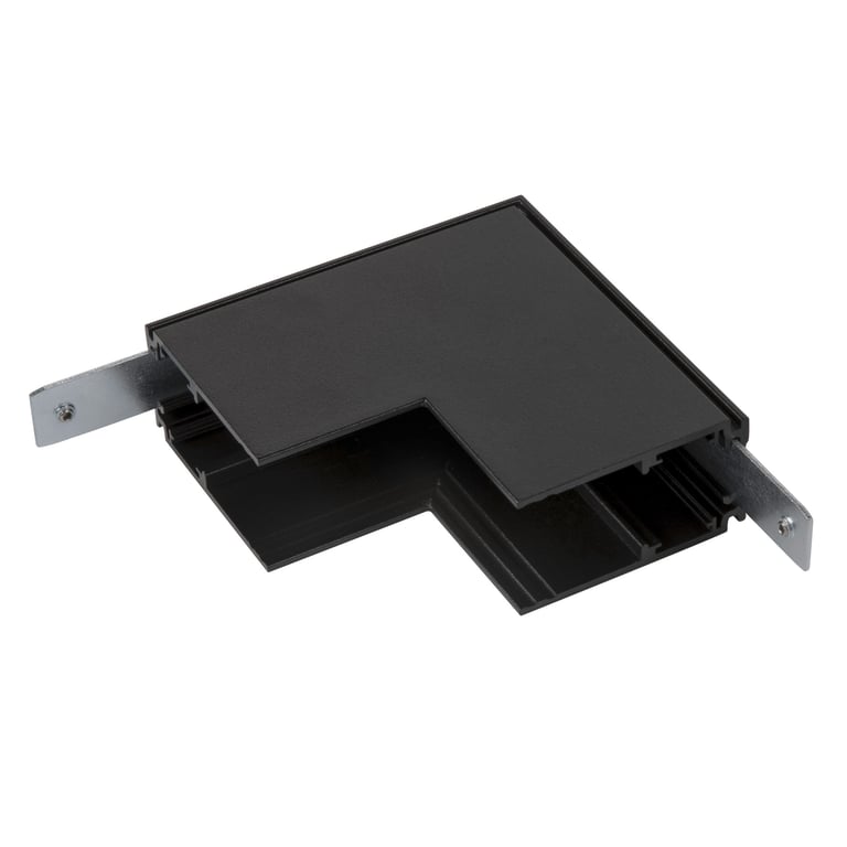 L-verbinder mechanisch, 48V TRACK, voor opbouwrail diep, stereo, zwart