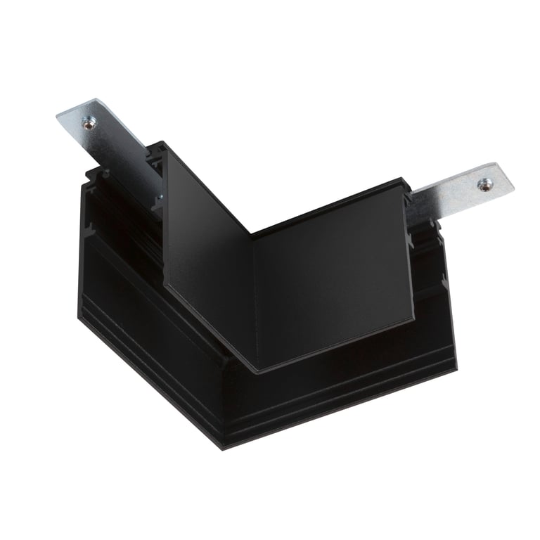 L-verbinder, 48V TRACK, voor opbouwrail diep, links, zwart