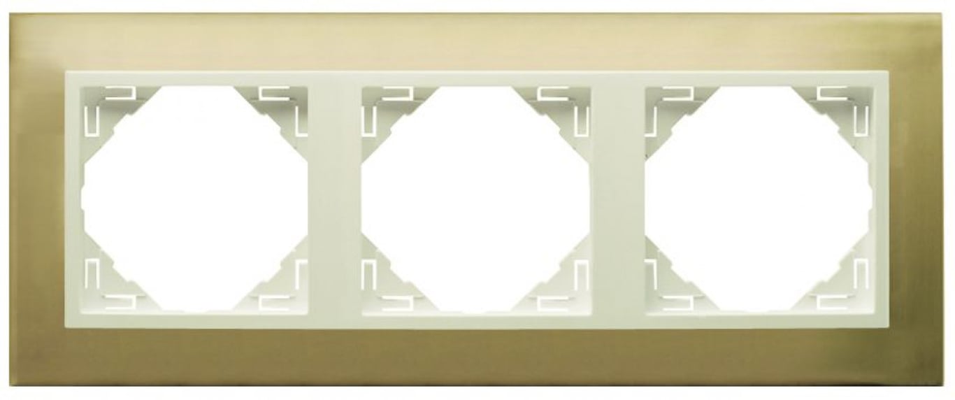 Efapel metallo/metaal afdekr. 3v goud/parel