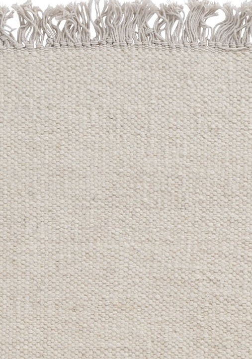 Wollen vloerkleed hip met flosjes Robijn White