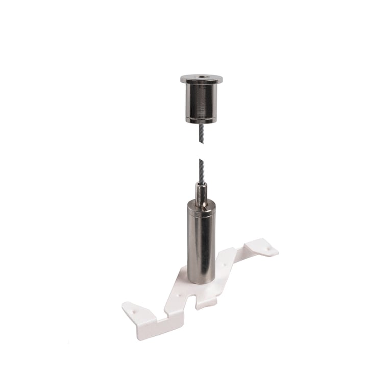 3 m staalkabel pendelophanging, 48V TRACK, wit