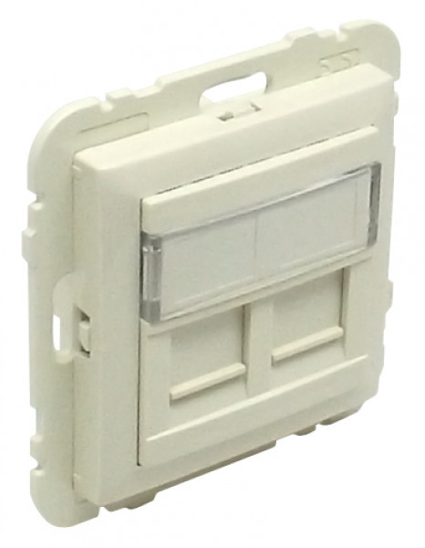 Efapel basis sokkel en centraalplaat tbv 2*rj45 creme