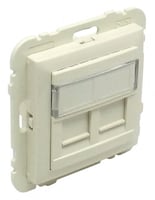Efapel basis sokkel en centraalplaat tbv 2*rj45 creme