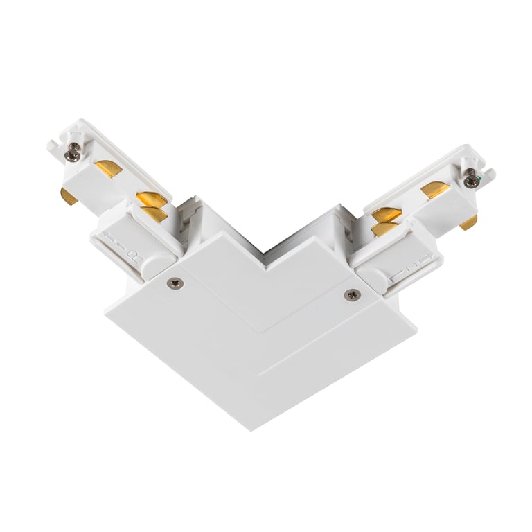 L-verbinder, voor S-TRACK 3-fase-inbouwrail, aarde links, wit, DALI