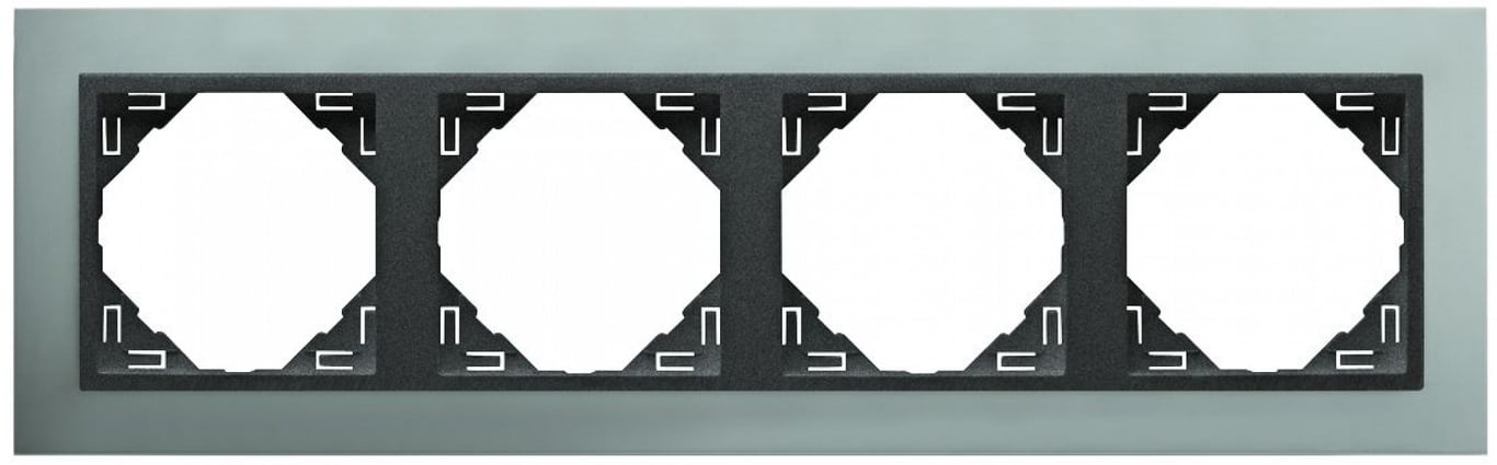Efapel metallo/metaal afdekr. 4v aluminium/grijs