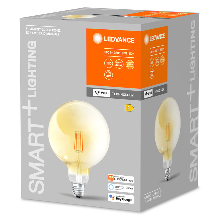 SMART+ WiFi Filament Globe Dimmable 53 6 W/2400 K E27