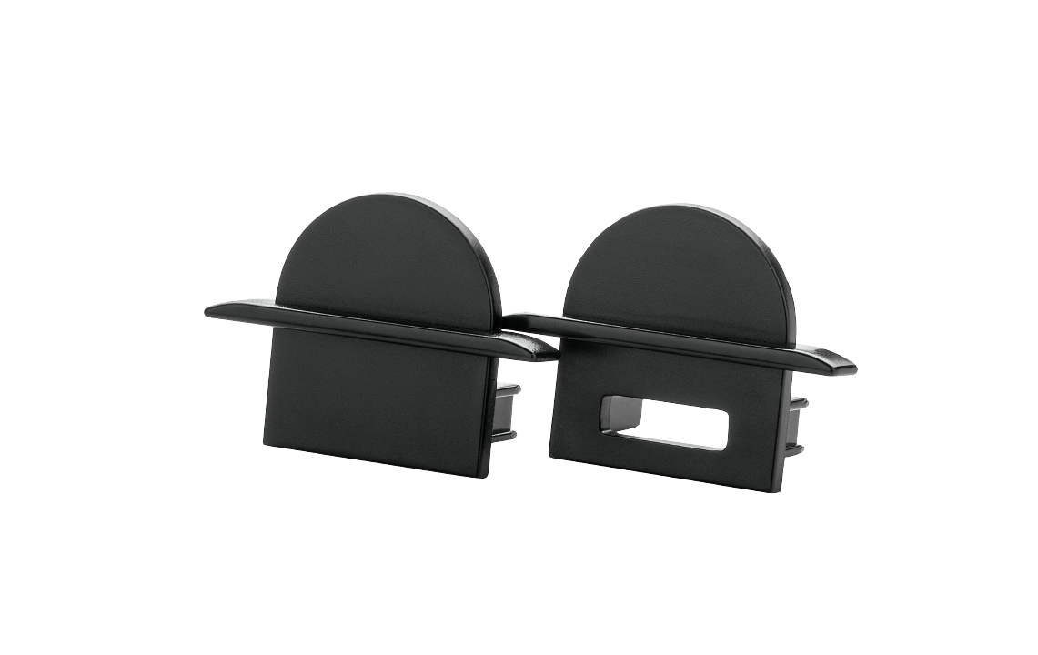 StripLine Zwart Inbouw Eindstuk round kit