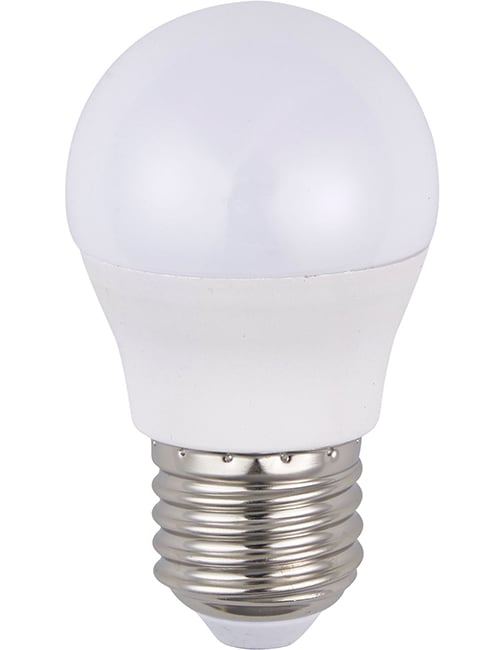 LED E27 Ball G45x81 100-240V 400Lm 5W 830 160° AC/DC Opal No