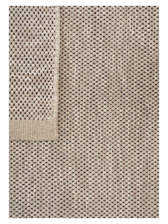 Wollen vloerkleed Anna Rond Taupe