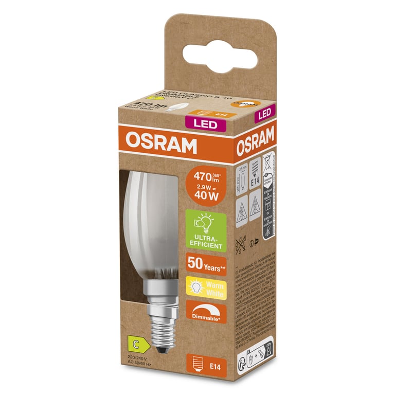 LED CLASSIC B ENERGY EFFICIENCY C DIM 40 2.9 W/2700 K E14