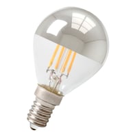 Calex LED Full Glass Top-mirror Filament Ball-lamp 220-240V 4W 310lm E14 P45, Chrome 2700K CRI80 Dimmable, energy label A+
