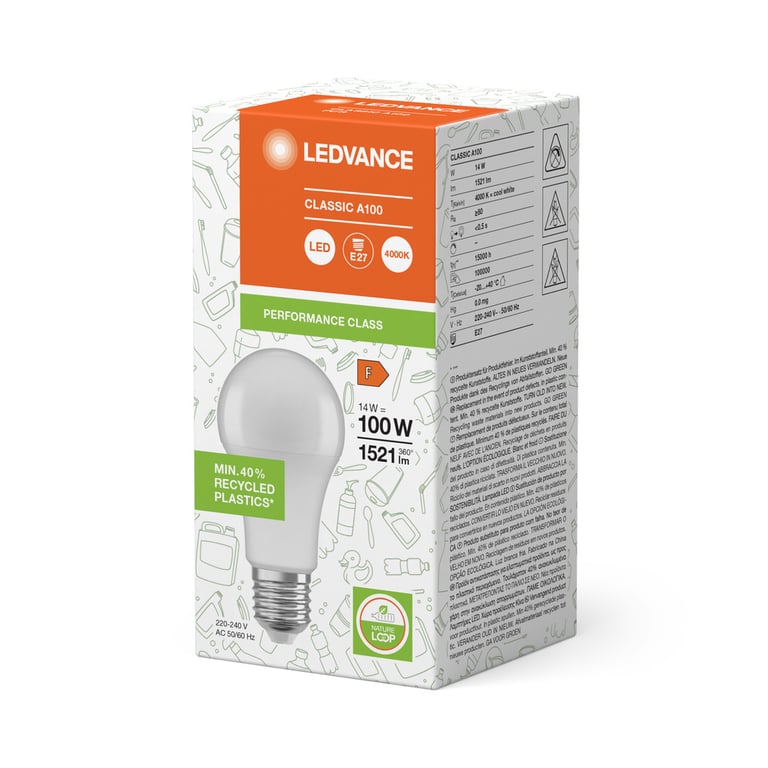 LED PCR LAMPS WITH CLASSIC A 14W 840 Frosted E27