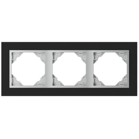 Efapel crystal afdekr. 3v zwart glas/aluminium