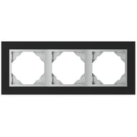 Efapel crystal afdekr. 3v zwart glas/aluminium