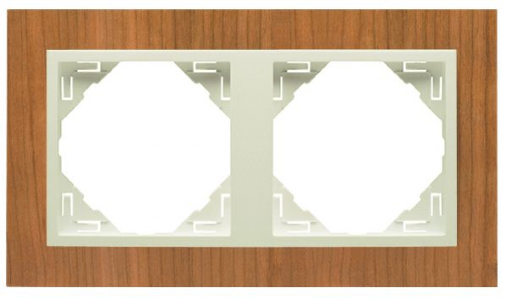 Efapel hout afdekr. 2v kersenhout/creme