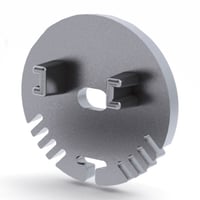 Eindkap rond met draaddoorvoer, aluminium