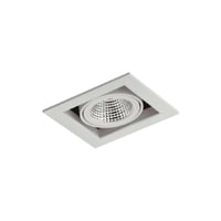 Downlight ring, vierkant 140(130)mm, 1-voudig, wit draai-/kantelb.