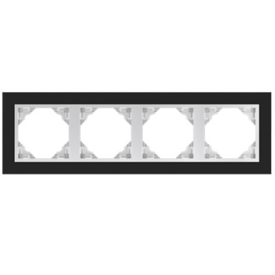 Efapel crystal afdekr. 4v zwart glas/wit ice