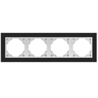 Efapel crystal afdekr. 4v zwart glas/wit ice