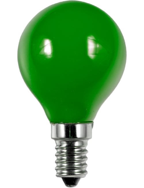 LED E14 Fila Ball G45x75 230V 1W AC Green Non-Dim