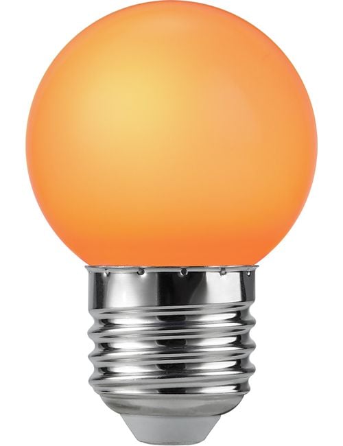 LED E27 Ball G45x72 230V 1W 320° AC Orange Non-Dim