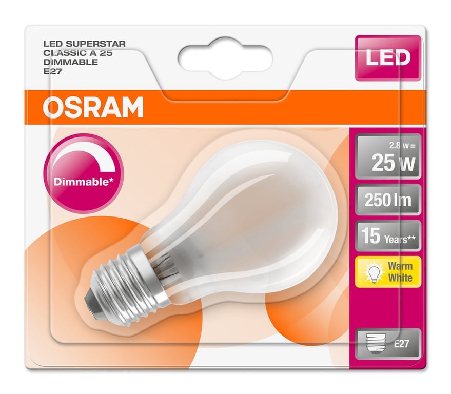 LED Retrofit CLASSIC A DIM 25 FR 2.8 W/2700K E27 (CS à 1 PCE)