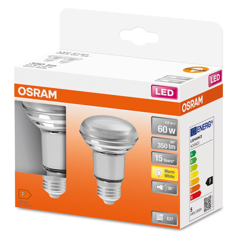 LED STAR R63 60 36 4.3 W/2700K E27 (CS à 2 PCE)