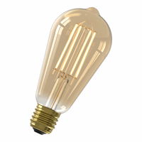 Calex Rustik Lamp ST64 Goud straight filament 220-240V 4.5W 470lm E27 2100K Dimmable, energy label A+