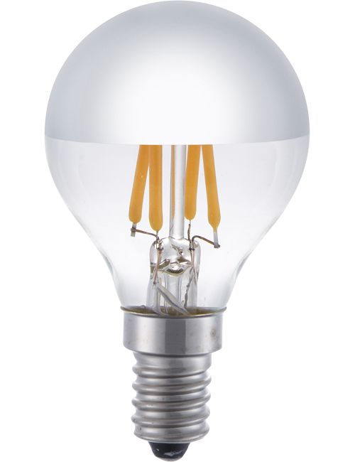 LED E14 Fila Ball Top Mirror G45x75 230V 350Lm 4W 825 AC Sil