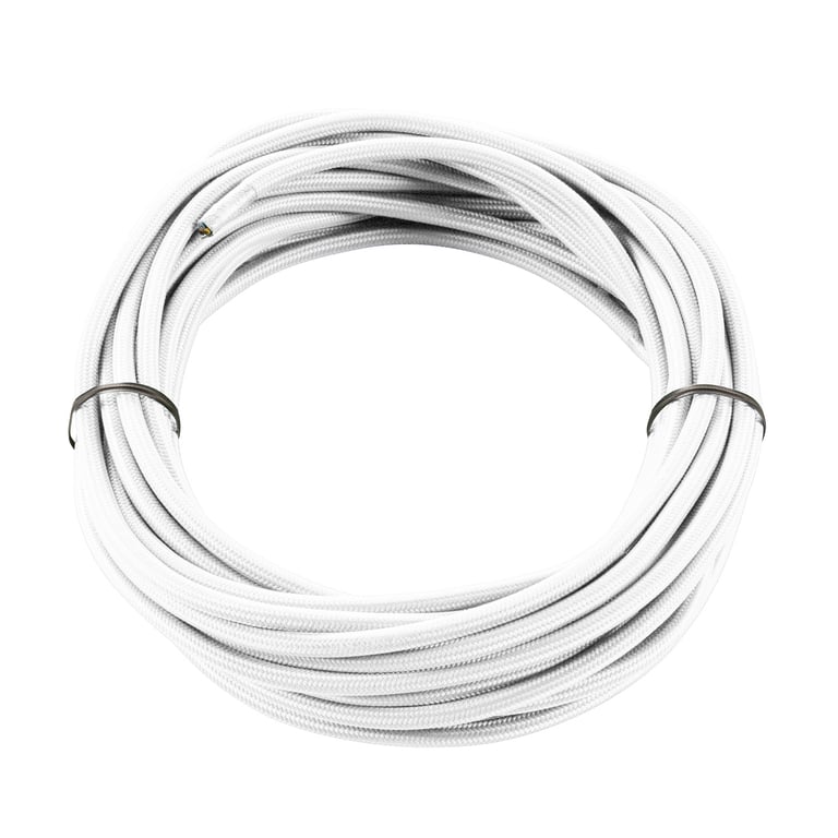 Textielkabel, 3-polig, 10m, wit