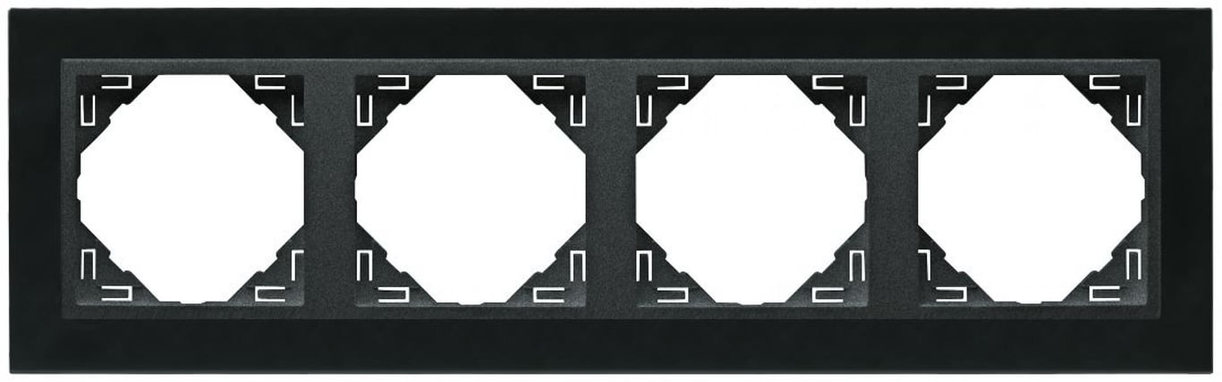 Efapel metallo/metaal afdekr. 4v nikkel/grijs