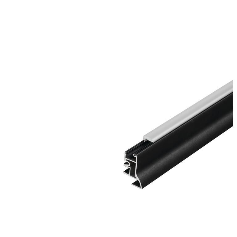GLENOS Plintprofiel 200 zwart mat, 2m, incl. cover