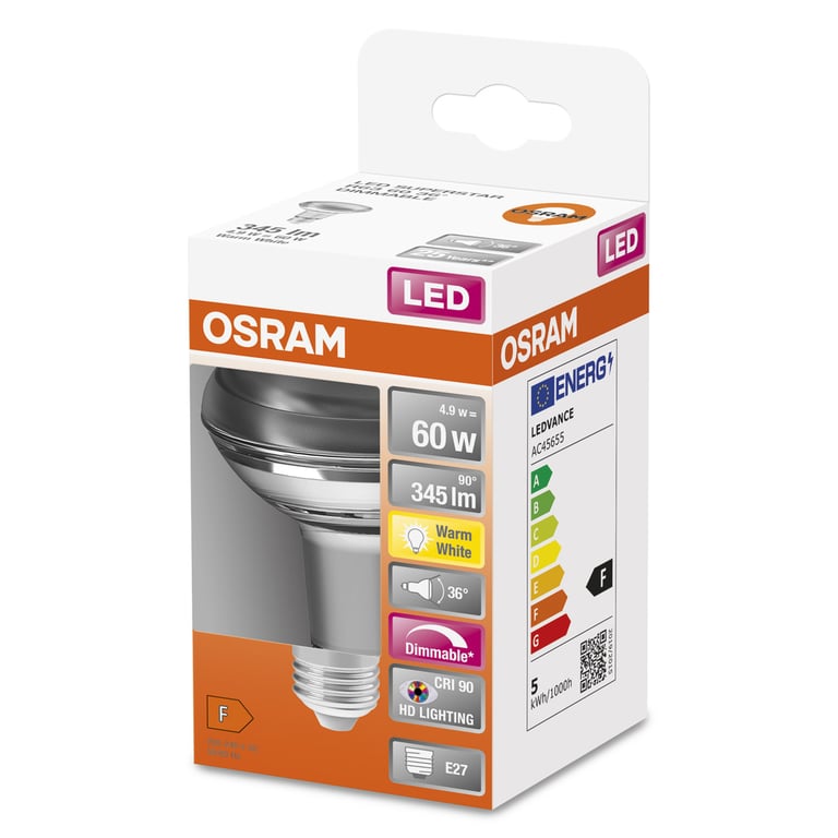 LED SUPERSTAR R63 60 36 5.9 W/2700K E27 (CS à 1 PCE)