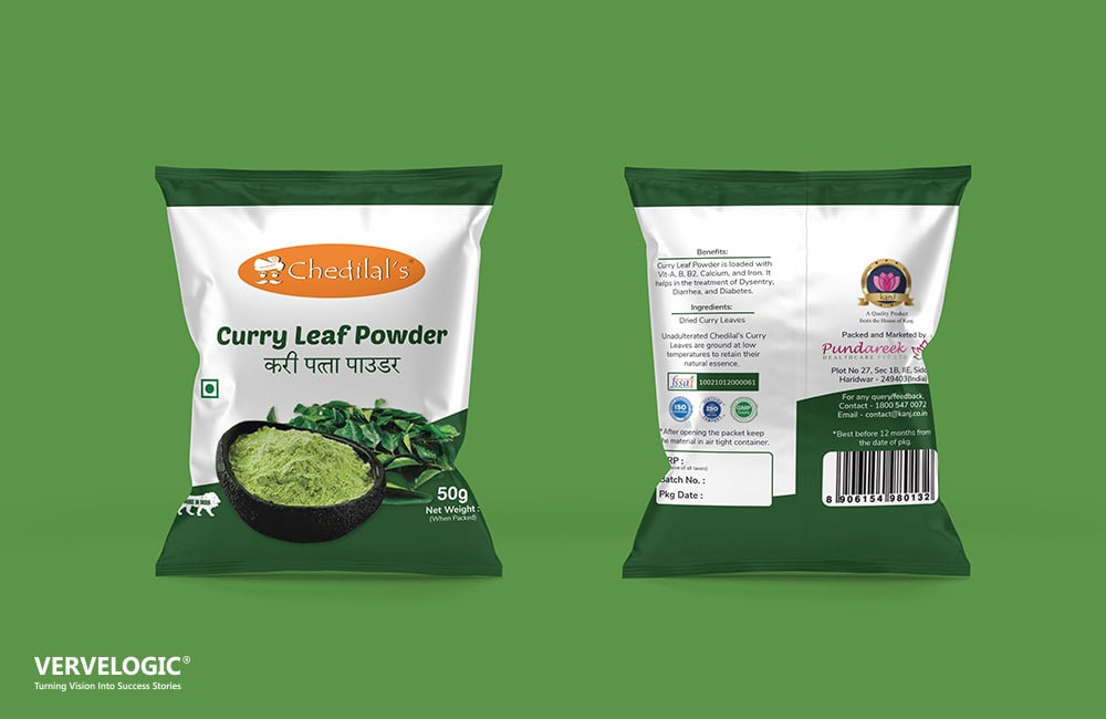 VB Packaging Chedilals Curry Leaf Powder