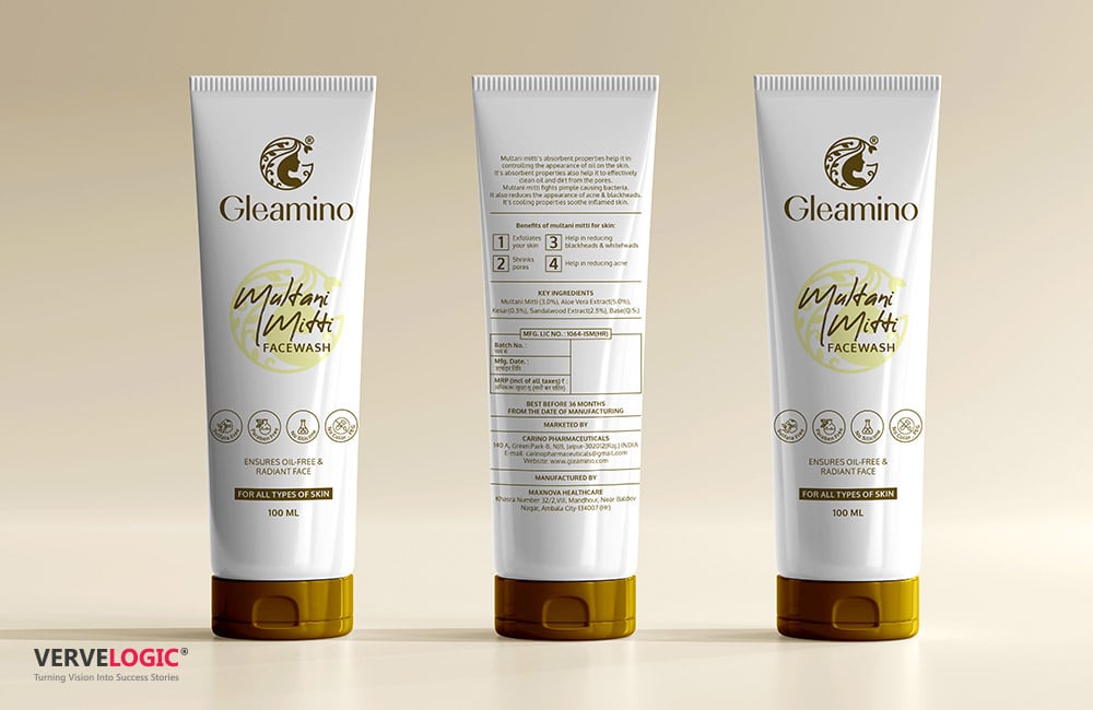 VB Packaging Gleamino Multani Mitti Facewash 02