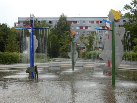 Wasserspielplatz am Haus
