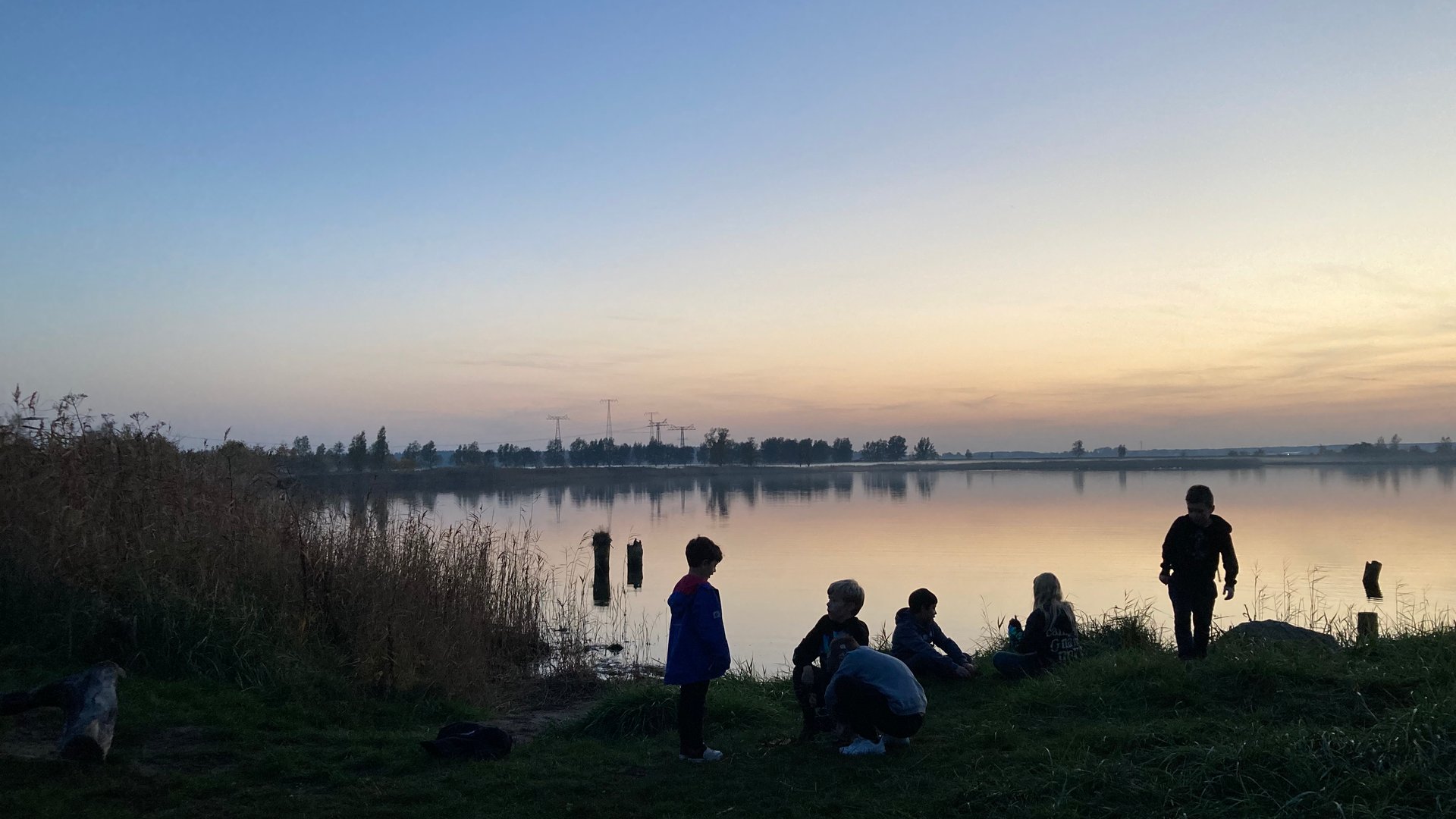 Sonnenuntergang am See des Schullandheims